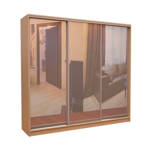 Шафа-купе «ШН-206» Дзеркало/Дзеркало/Дзеркало